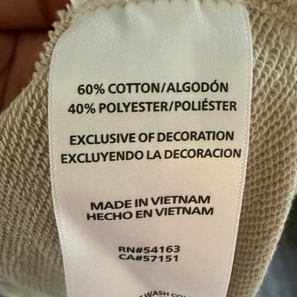 DKNY Beige Terry Zip Up Hoodie Jacket Casual, Minimalist, Loungewear Women Large - Picture 6 of 8